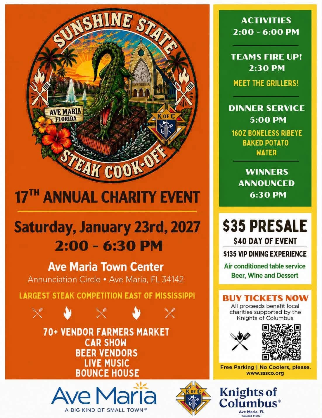 Sunshine State Steak Cook-Off 2027 – A Sizzling Food Festival Near Naples, Florida! 🥩🔥 flyer