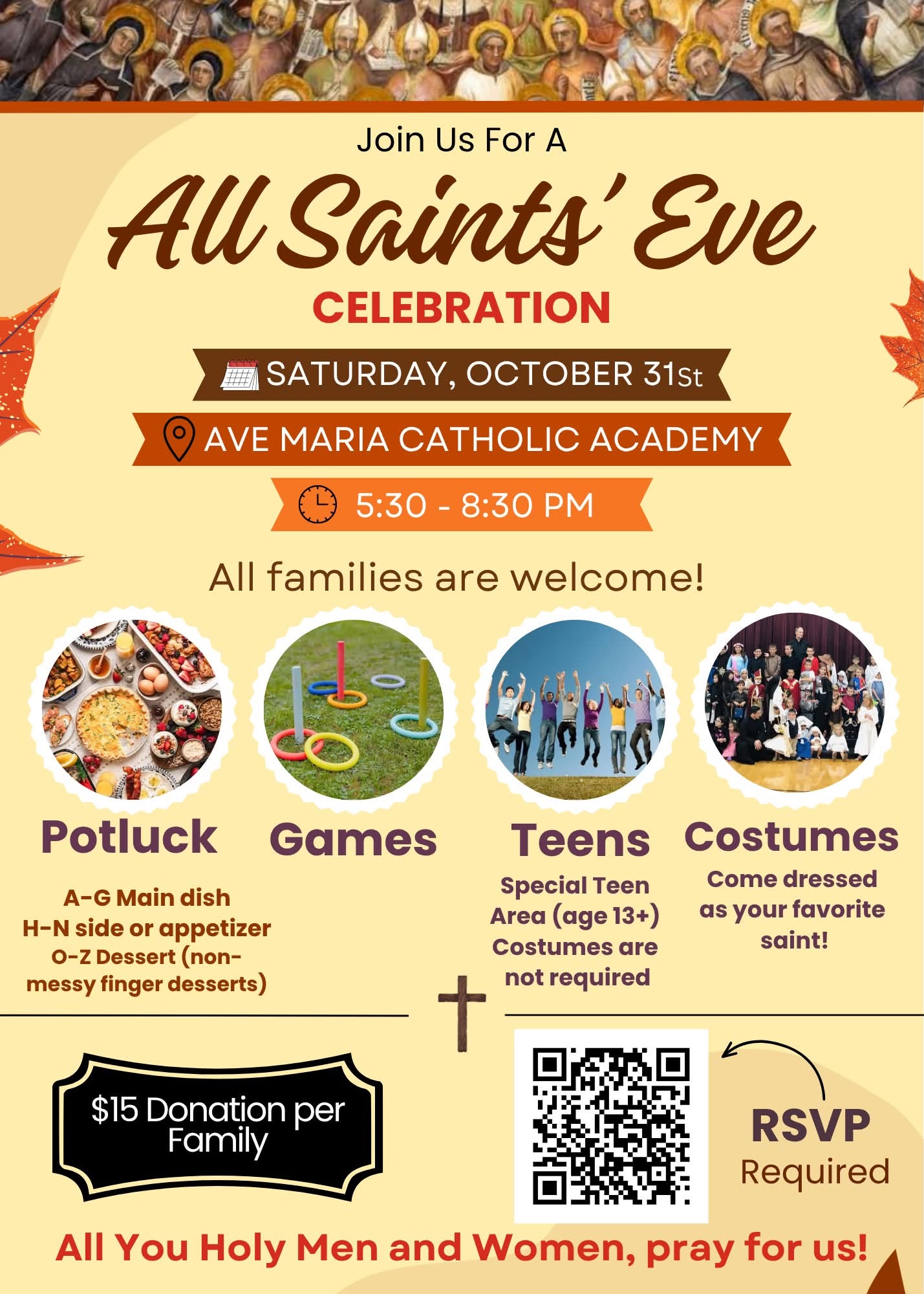 All Saints' Eve Celebration 2026 – A Night of Faith, Family & Fun! ✨ flyer