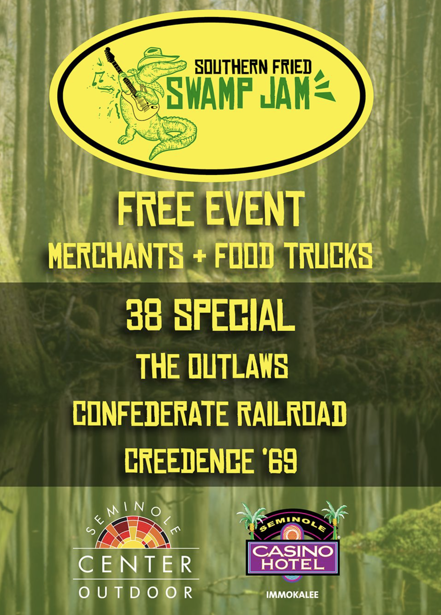 Southern Fried Swamp Jam | Live Southern Rock & Music Festival flyer