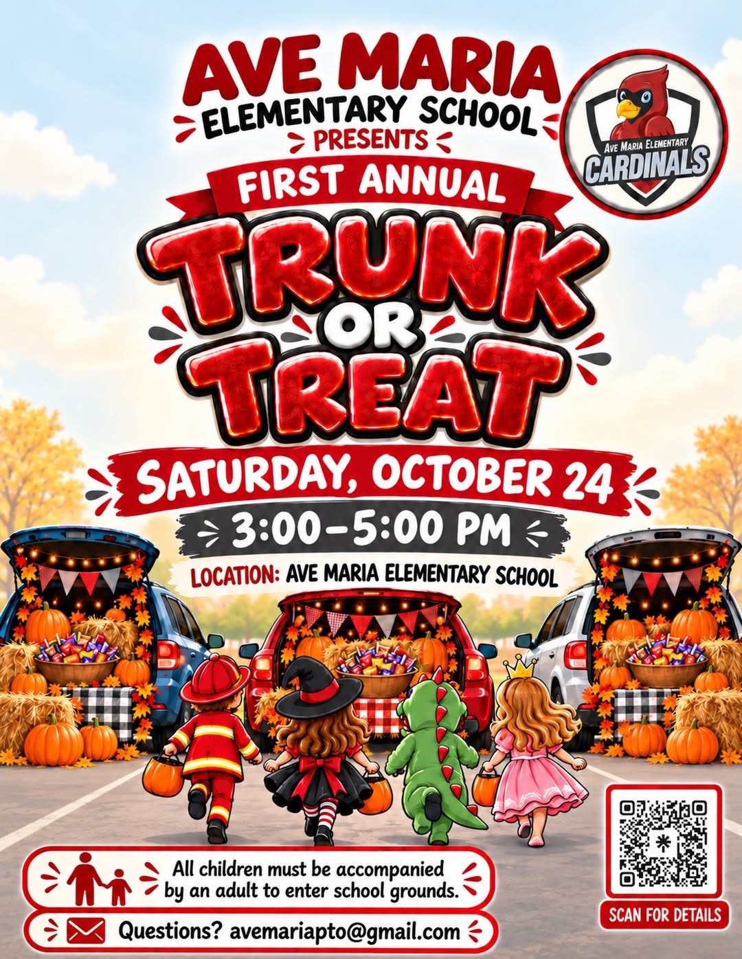 Ave Maria Elementary - Trunk or Treat flyer