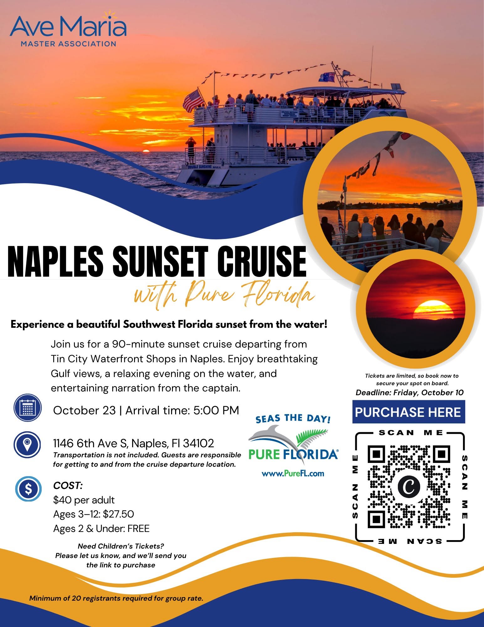 Naples Sunset Cruise | Scenic Boat Tours in Naples, FL flyer